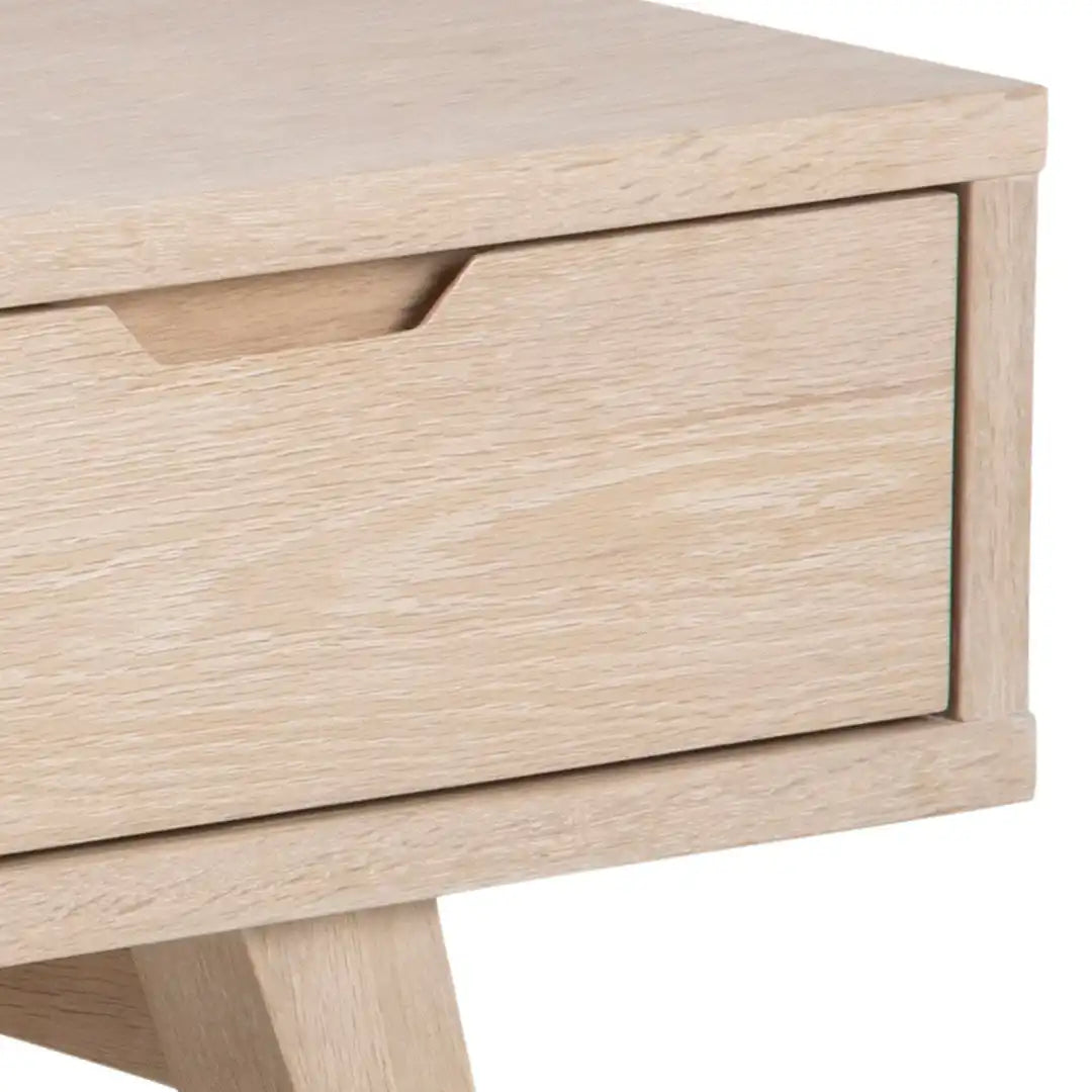 A-Line TV Unit with 2 Drawers in White Oak - Price Crash Furniture