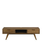 A-Line TV Unit with 2 Drawers in Smoked Oak - Price Crash Furniture