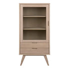 A-Line Display Cabinet with 2 Drawers and 2 Shelves in White Oak - Price Crash Furniture
