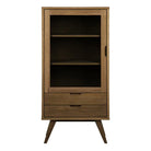 A-Line Display Cabinet with 2 Drawers and 2 Shelves in Smoked Oak - Price Crash Furniture