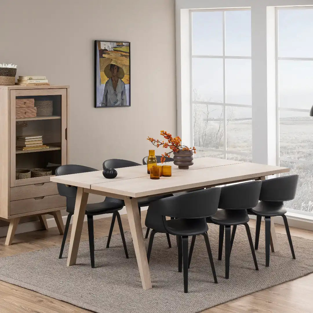 A-Line Rectanglar Dining Table in White Oak - Price Crash Furniture