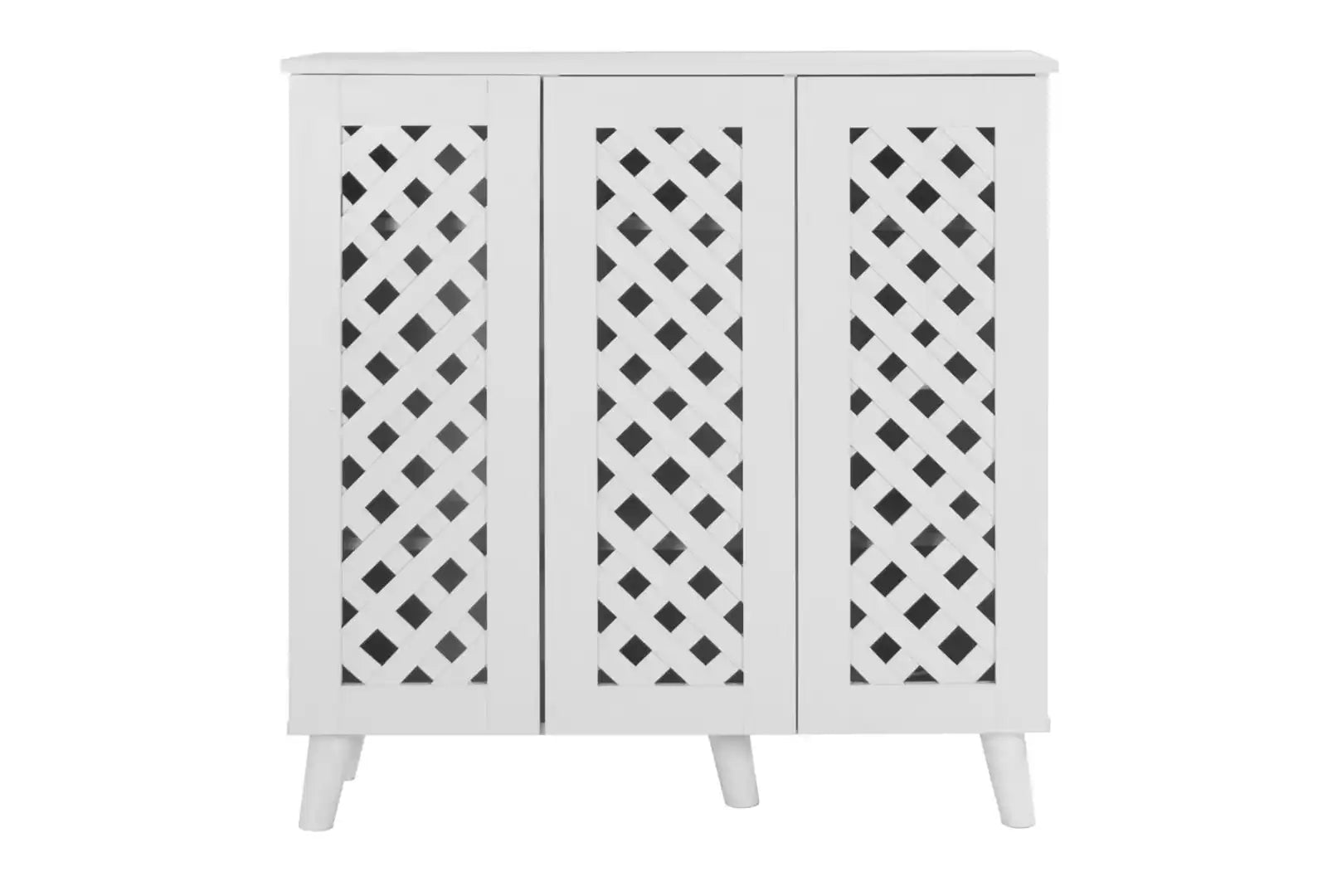 TAD Essentials 3 Door Shoe Cabinet in White - Price Crash Furniture