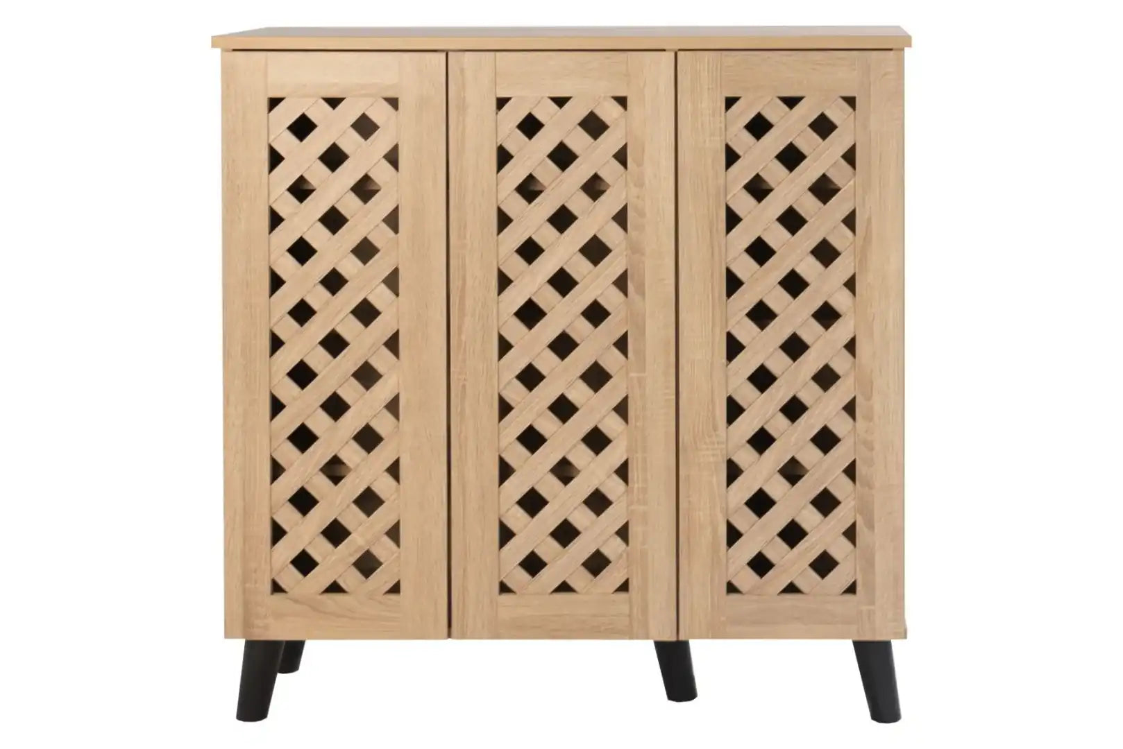 TAD Essentials 3 Door Shoe Cabinet in Sonoma Oak - Price Crash Furniture