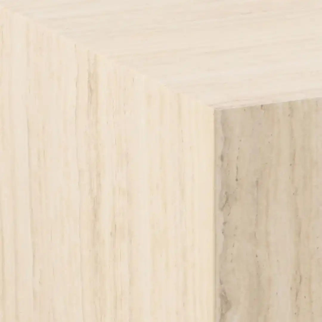 Dice Square Coffee Table in Light Travertine Effect 90x90x42cm - Price Crash Furniture