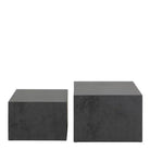 Dice Square Coffee Table Set in Black Ocean Rough Paper - Price Crash Furniture