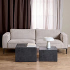 Dice Square Coffee Table Set in Black Ocean Rough Paper - Price Crash Furniture