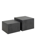 Dice Square Coffee Table Set in Black Ocean Rough Paper - Price Crash Furniture