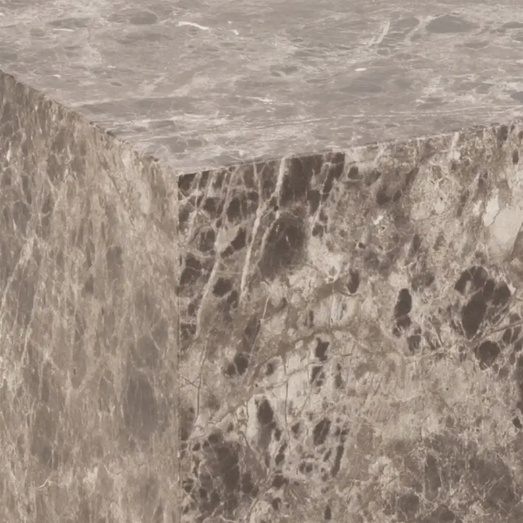 Dice Square Coffee Table Set in Light Brown Emperador Rough Paper - Price Crash Furniture