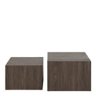 Dice Square Coffee Table Set in Smoked Ash - Price Crash Furniture