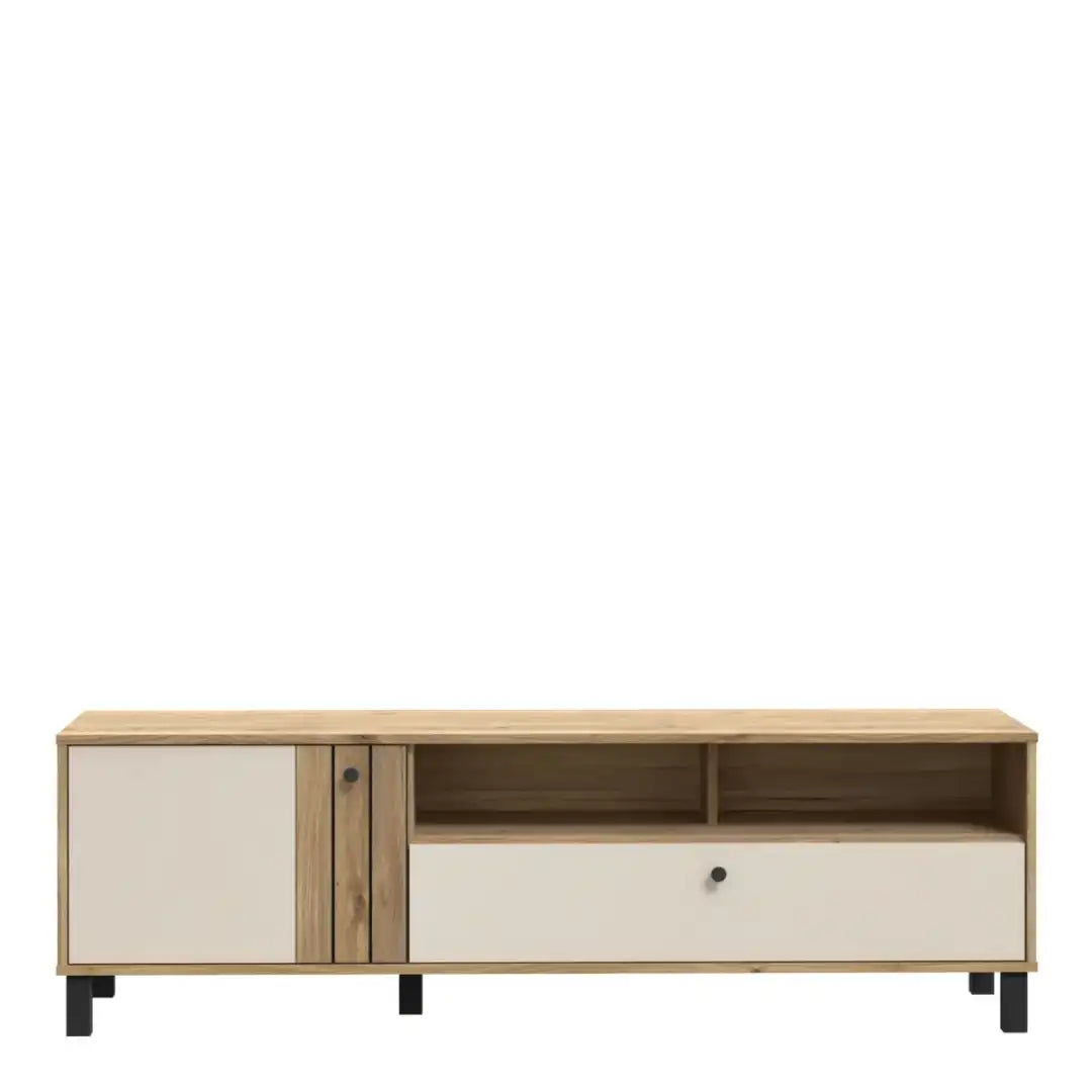 Grafton TV Unit in Cream and Oak - Price Crash Furniture