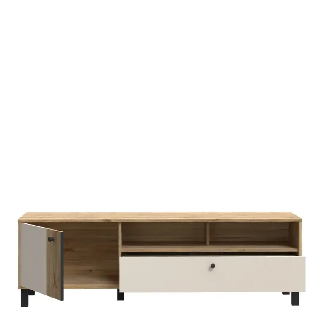 Grafton TV Unit in Cream and Oak - Price Crash Furniture