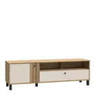 Grafton TV Unit in Cream and Oak - Price Crash Furniture