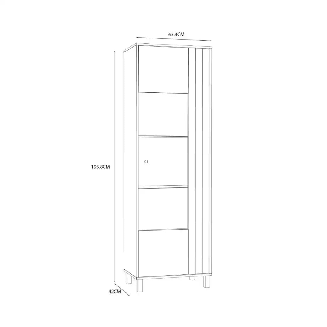 Grafton Glass Door Display Cabinet in Cream and Oak - Price Crash Furniture