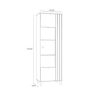Grafton Glass Door Display Cabinet in Cream and Oak - Price Crash Furniture