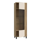 Grafton Glass Door Display Cabinet in Cream and Oak - Price Crash Furniture