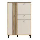 Grafton 3 Door 1 Drawer Cabinet In Cream and Oak - Price Crash Furniture