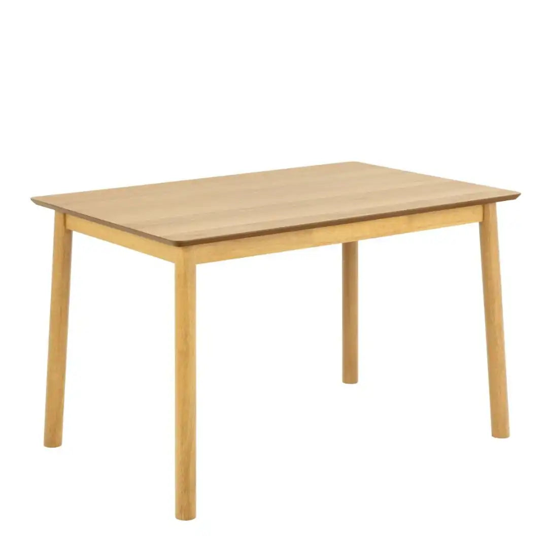Barlow Rectangular Dining Table in Matt Oak includes 4 Barlow Dining Chair in Matt Oak - Price Crash Furniture