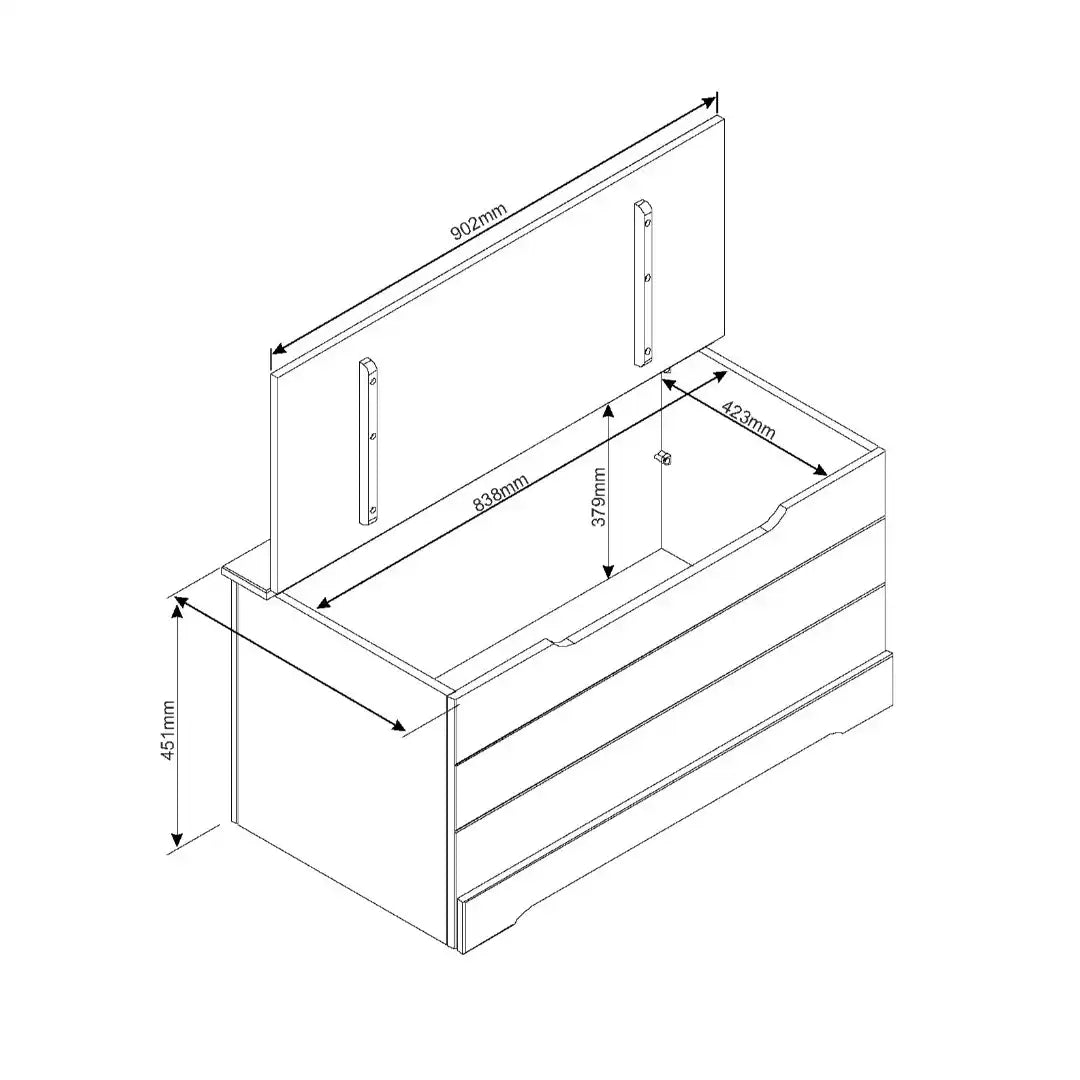 Grey Compact Corona Storage Trunk - Price Crash Furniture