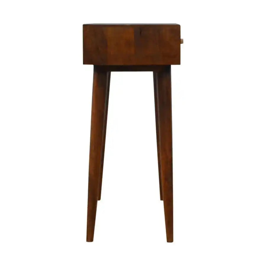 2 Drawer Chestnut Writing Desk With Gold Inlay Drawer Front - Price Crash Furniture