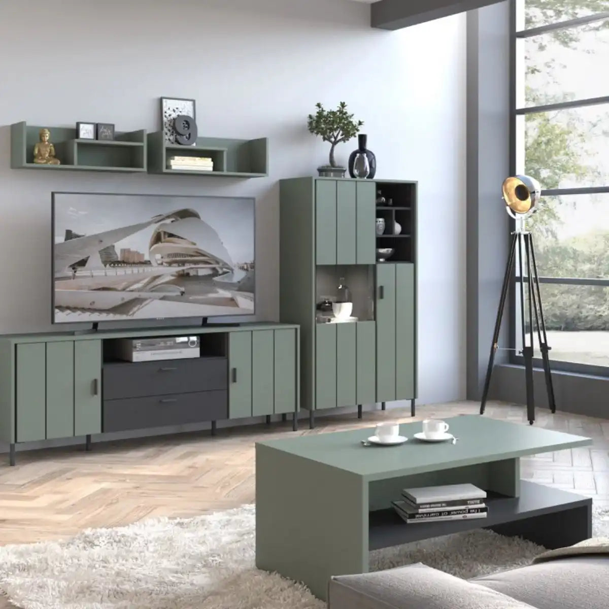 Arundel Shelf in Green - Price Crash Furniture