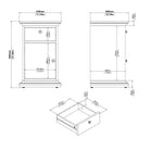 Paris Nightstand Bedside Table Cabinet Unit 1 Door 1 Drawer In White - Price Crash Furniture