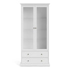 PARIS CHINA CABINET DISPLAY UNIT DRESSER IN WHITE - Price Crash Furniture