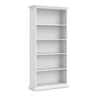 Paris Tall Wide Bookcase In White - Price Crash Furniture