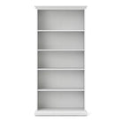Paris Tall Wide Bookcase In White - Price Crash Furniture