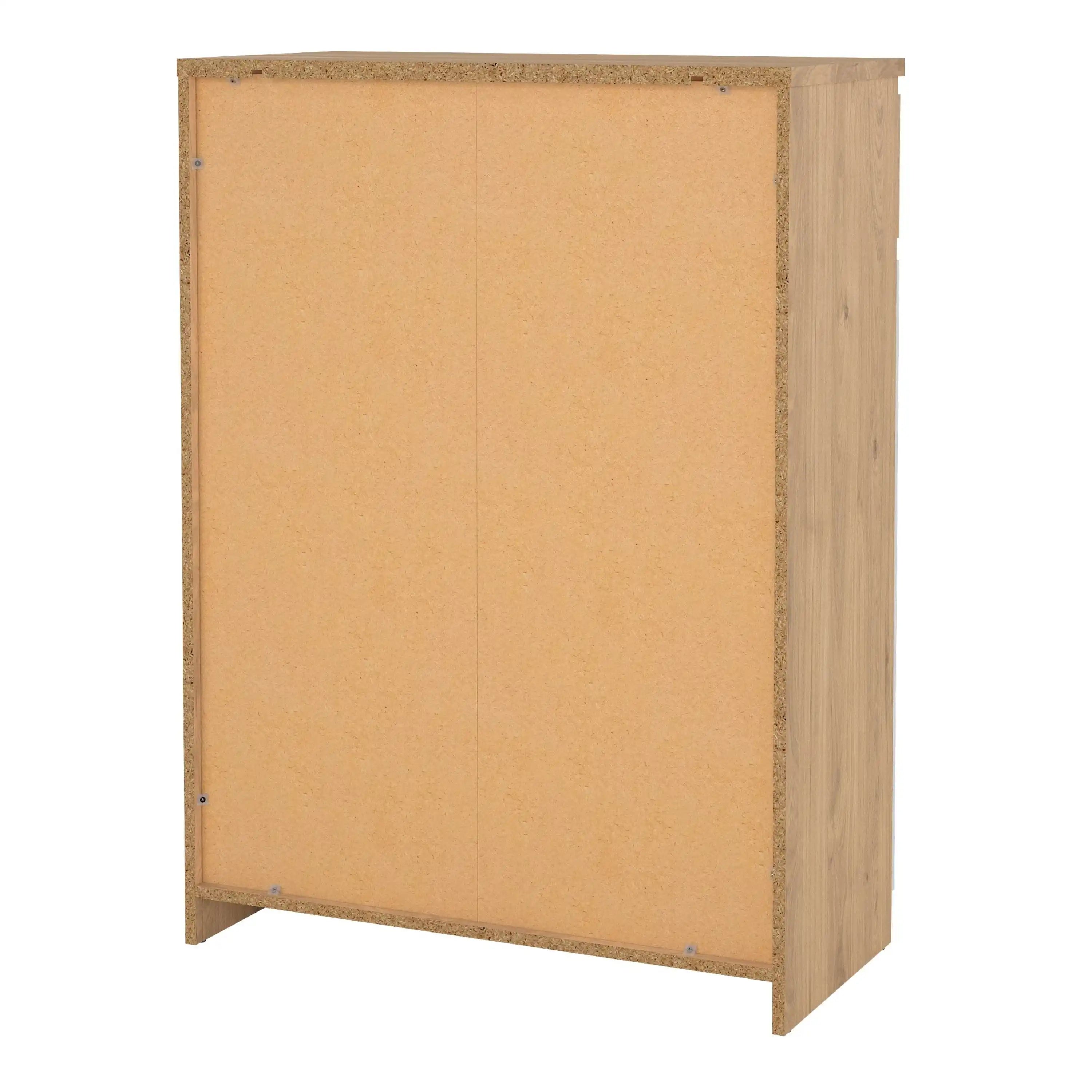 Naia Shoe Cabinet With 2 Doors 1 Drawer In Jackson Hickory Oak And White - Price Crash Furniture