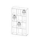 Maze Bookcase With 1 Door In Oak And White High Gloss - Price Crash Furniture