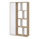 Maze Bookcase With 1 Door In Oak And White High Gloss - Price Crash Furniture