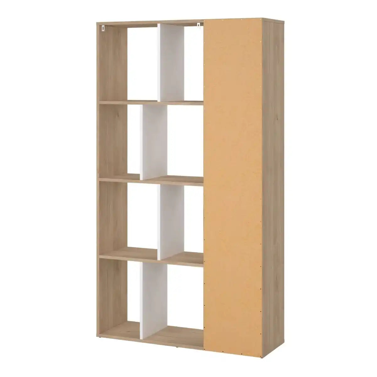 Maze Bookcase With 1 Door In Oak And White High Gloss - Price Crash Furniture