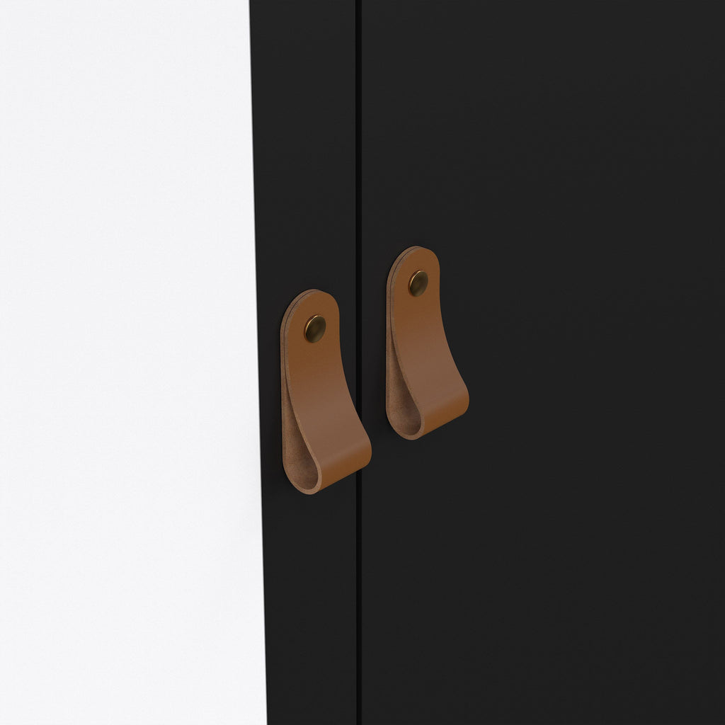 Barcelona Wardrobe With 1 Door 1 Mirror Door 2 Drawers In Matt Black - Price Crash Furniture