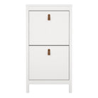 Barcelona Shoe Cabinet 2 Flip Down Doors In White - Price Crash Furniture