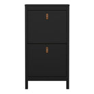 Barcelona Shoe Cabinet with 2 Flip Down Doors In Matt Black - Price Crash Furniture