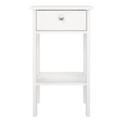 Madrid Bedside Table Unit With 1 Drawer In White - Price Crash Furniture