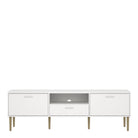 Media TV Unit With 2 Doors 1 Drawer In White - Price Crash Furniture