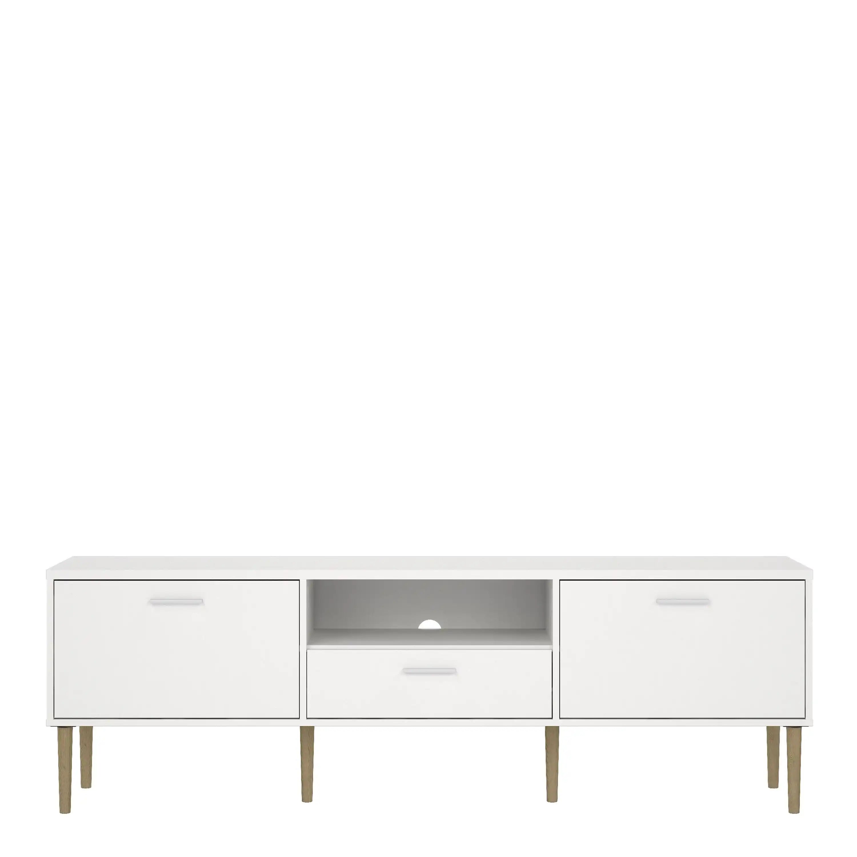 Media TV Unit With 2 Doors 1 Drawer In White - Price Crash Furniture