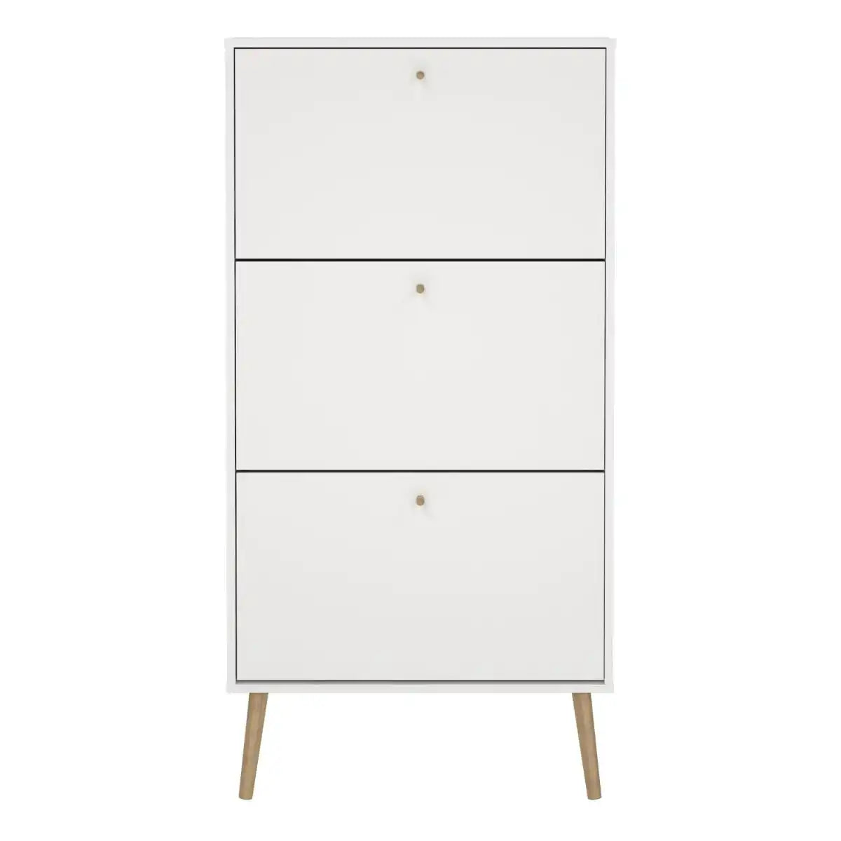 Cumbria Shoe Cabinet 3 Flip Down Doors White - Price Crash Furniture