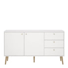 Cumbria Sideboard Buffet Unit 2 Doors + 3 Drawers White - Price Crash Furniture