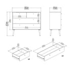 Cumbria 2+2 4 Drawer Chest Drawers in White - Price Crash Furniture