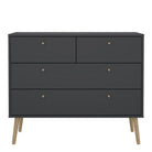 Cumbria 4 Drawer Chest of Drawers Unit in Dark Grey - Price Crash Furniture