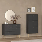 Cumbria 4 Drawer Chest of Drawers Unit in Dark Grey - Price Crash Furniture