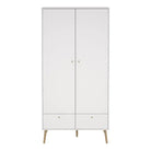 Cumbria Wardrobe With 2 Doors + 2 Drawers White - Price Crash Furniture