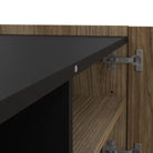 Kendall TV Cabinet With 2 Doors + 1 Drawer in Oak And Black - Price Crash Furniture