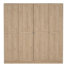 Brande Large Wide Wardrobe With 4 Frame Doors In Jackson Hickory Oak - Price Crash Furniture