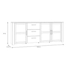 Bohol 3 Door 3 Drawer Large Sideboard Buffet Unit In Riviera Oak & Grey Oak - Price Crash Furniture