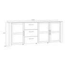 Bohol 3 Door 3 Drawer Large Sideboard In Riviera Oak/White - Price Crash Furniture