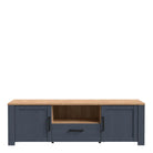 Bohol 2 Door 1 Drawer TV Unit In Riviera Oak & Navy - Price Crash Furniture
