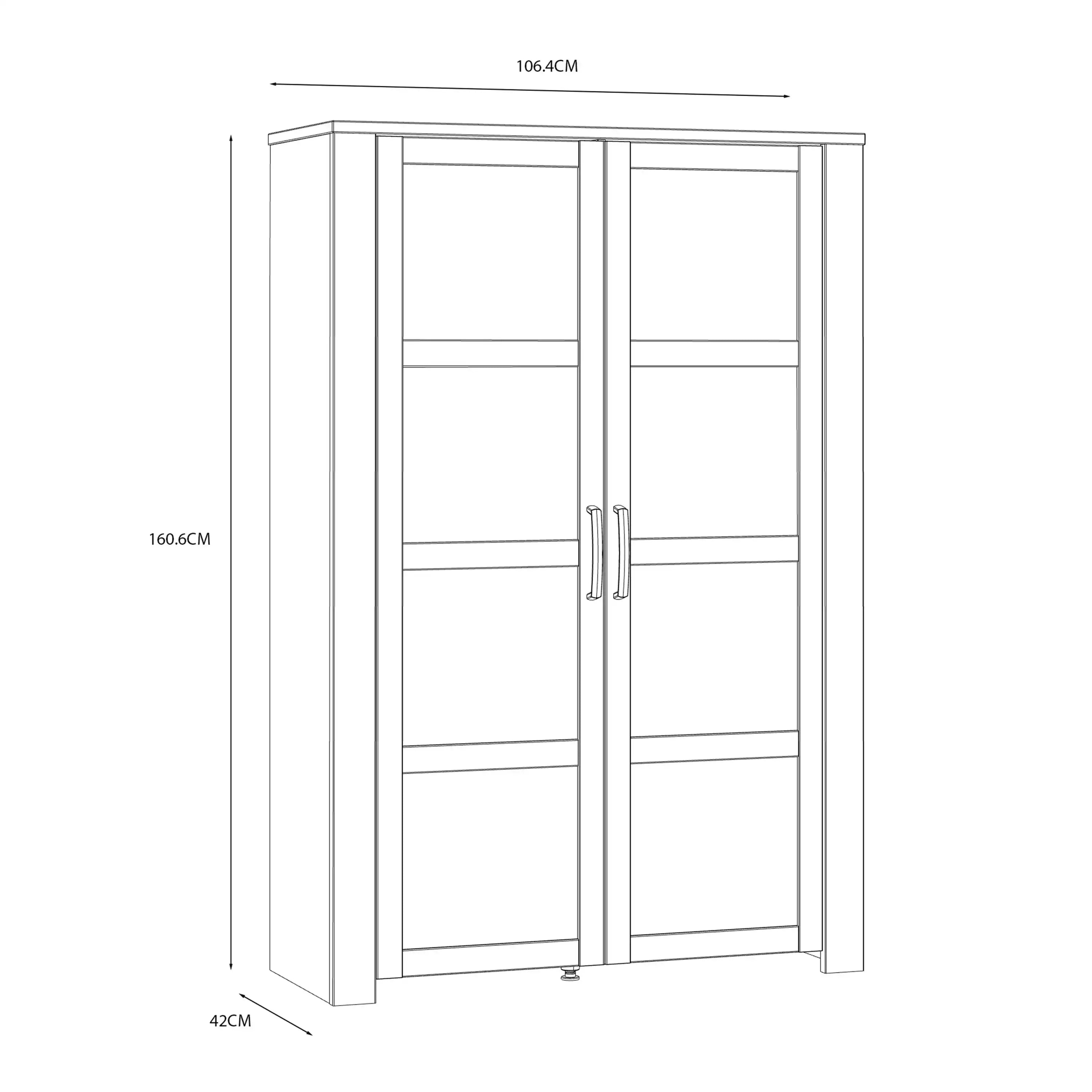 Bohol 2 Door Display Cabinet In Riviera Oak & Navy - Price Crash Furniture